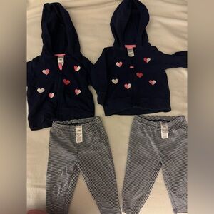Twin bundle / matching jackets and striped pants
